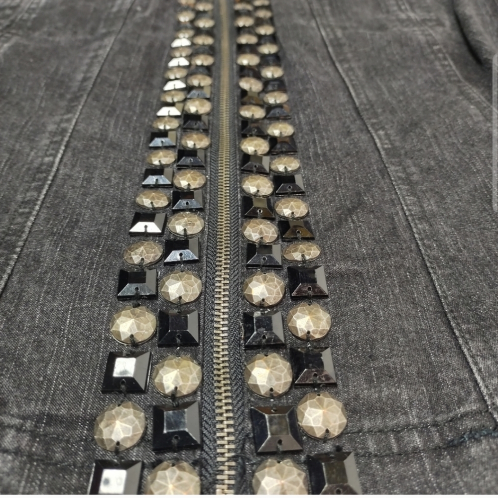 Black Bedazzled Ruby Rd. Denim Jacket - image 8